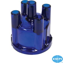 Distributor cap, blue transparent, bulk. Fits Bosch and Empi Bosch style distributors
