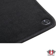 Floor mat set with clips, front/rear, black, 4 pieces