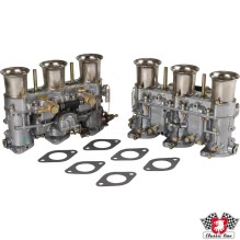 Dual carburettor set, Weber style, 40IDA3C, venturi 30 mm, aux venturi 5,5, mains 135, air corrector 180 and emulsion tub...