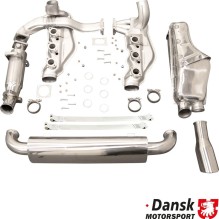 Exhaust set, with one Ø100 mm tail pipe, without catalytic converter. Made of stainless steel. With TÜV on exhaust