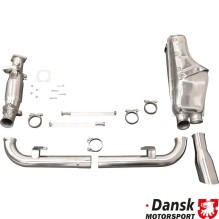 Exhaust set with intermediate exhaust bypass pipes, with one Ø100 mm tail pipe and without heat exchangers. Made of stain...
