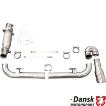 Exhaust set with intermediate exhaust bypass pipes and G-pipe replacing rear exhaust, with one Ø100 mm tail pipe and with...