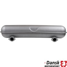 Exhaust rear, Sport, with two Ø76 mm center tail pipes. Made of steel with grey heat resistant paint, tail pipe of polish...