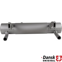 Exhaust rear, Sport, with one Ø62 mm tail pipe. Made of steel with grey heat resistant paint