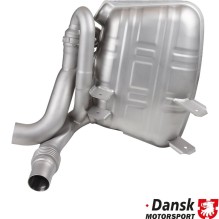 Exhaust set rear, Sport, OE style, with adjustable sound valves. Made of glass bead blasted stainless steel