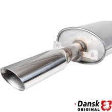 Exhaust rear, Sport, with one oval 93x70 mm tail pipe. Made of stainless steel, tail pipe polished. With TÜV/EEC approval...