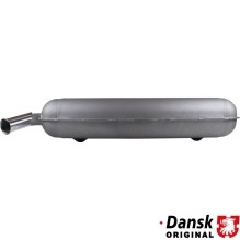 Exhaust rear, with one Ø57 mm tail pipe and chrome tip. Made of steel with heat resistant grey paint