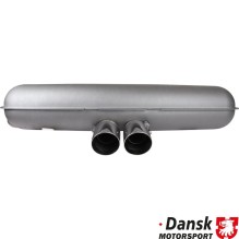 Exhaust rear, Sport, GT3 style, with two Ø90 mm center tail pipes. Made of aluminised steel with grey heat resistant pain...