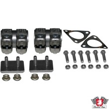 Mounting kit for catalytic converter. The kit includes clamps, gaskets, nuts and bolts