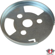 Column contact plate for steering wheel, for butterfly/hockey puck button