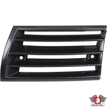 Front grille, plastic, carbon look, left