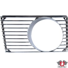 Horn grille with fog light hole, chrome, left
