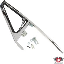 Door glass frame with vent window, chrome, left