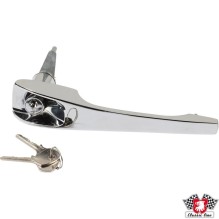 Door handle with lock cylinder and key, new, OE quality, chrome, right