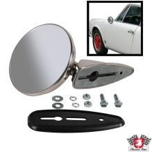 Door mirror without frame, stainless steel, left/right