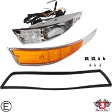 Indicator, front, complete with metal housing, with E-mark, left