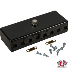 Fuse box with cover, black, for 8 fuses