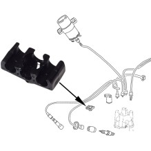 Ignition cable support at fan shroud for 3 cables