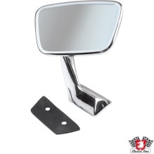 Door mirror, chrome, with blue-tinted glass, right