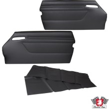Interior door panel set without pockets, vinyl, black, left/right
