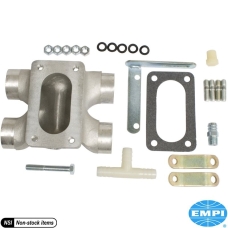 Progressive intake manifold set with tubes and bracket. For EMPI EPC 32/36F, Weber 32/36 DFEV