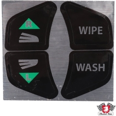Sticker set, wiper and indicator