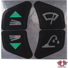 Sticker set, wiper and indicator