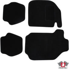 Floor mat set, front/rear, black, 4 pieces