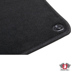 Floor mat set with clips, front/rear, black, 4 pieces