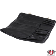 Tool pouch, black leather with white pepita pattern, without tools