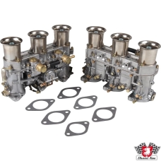 Dual carburettor set, Weber style, 46IDA3C, venturi 42 mm, aux venturi 4.5, mains 170, air corrector 145 and emulsion tub...