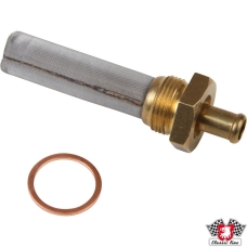 Fuel line fitting with screen, 22 mm thread and 10 mm fuel line nipple