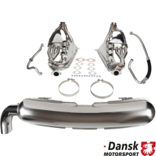 Exhaust conversion set, free-flow, with one Ø84 mm tail pipe. IMPORTANT: Major modification needed on engine tin ware whe...