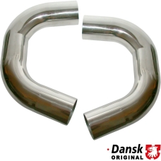 Connecting pipe set from exhaust to catalytic converter. Made of polished stainless steel