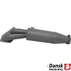 Pre-silencer. Made of steel with grey paint. With TÜV/EEC approval