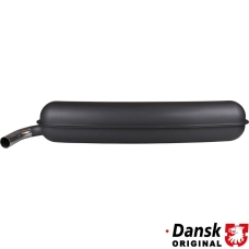 Exhaust rear, with one polished Ø48 mm stainless steel tail pipe. Made of steel with grey heat resistant paint