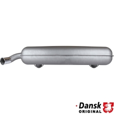 Exhaust rear, with one Ø60 mm tail pipe and chrome tip. Made of steel with grey heat resistant paint. With TÜV/EEC approval