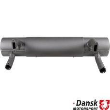 Exhaust rear, Sport, with two tail pipes for bumper. Made of steel with grey heat resistant paint
