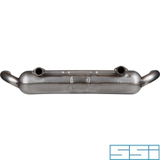 Exhaust rear, Sport, with two Ø70 mm tail pipes. For use with heat exchanger conversion. Made of stainless steel
