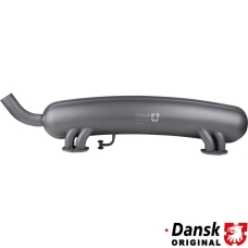 Exhaust rear, with one Ø57 mm tail pipe. Box made of 1.5 mm aluminized steel, tail pipe and inlet of stainless steel. All...