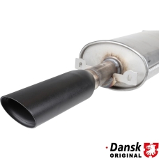 Exhaust rear, Sport, with one oval 93x70 mm tail pipe. Made of stainless steel, tail pipe black matt painted. With TÜV/EE...