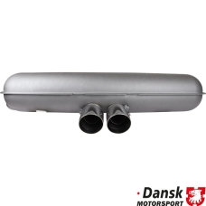 Exhaust rear, Sport, GT3 style, with two Ø90 mm center tail pipes. Made of aluminised steel with grey heat resistant pain...