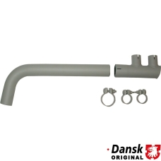 Tail pipe set with clamps. Made of steel with grey paint