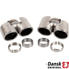 Tail pipe set, left/right, Carrera look. Made of stainless steel