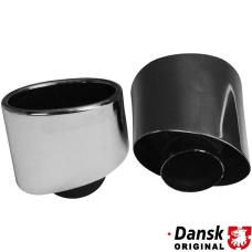 Tail pipe set, left/right. To be mounted on the original exhaust. Made of polished stainless steel
