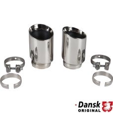 Tail pipe set, left/right. Made of polished stainless steel