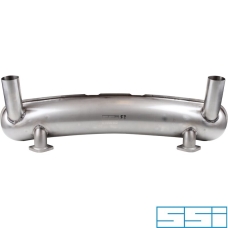 Exhaust rear, Racing, with two Ø63.5 mm tail pipes. With bolt on inlet flanges
