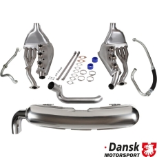 Exhaust set, Sport, with one Ø84 mm tail pipe, heat exchangers and pipe set for 3.2L. OEM style with no modifications in ...
