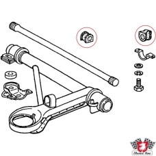 Grommet for stabilizer, front, Ø16 mm, 4 pieces needed per car