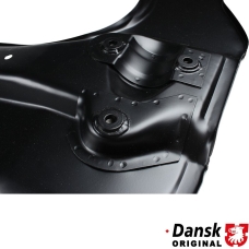 Front floor repair section with tow hook
